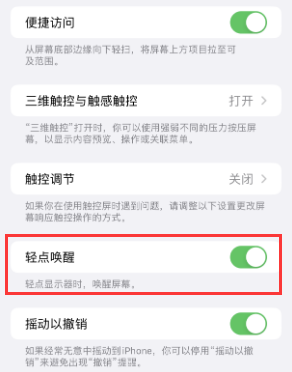 乐业苹果授权维修站分享iPhone轻点无法唤醒怎么办 