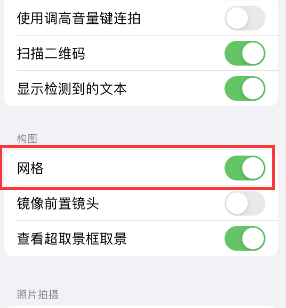 乐业苹果手机维修网点分享iPhone如何开启九宫格构图功能 