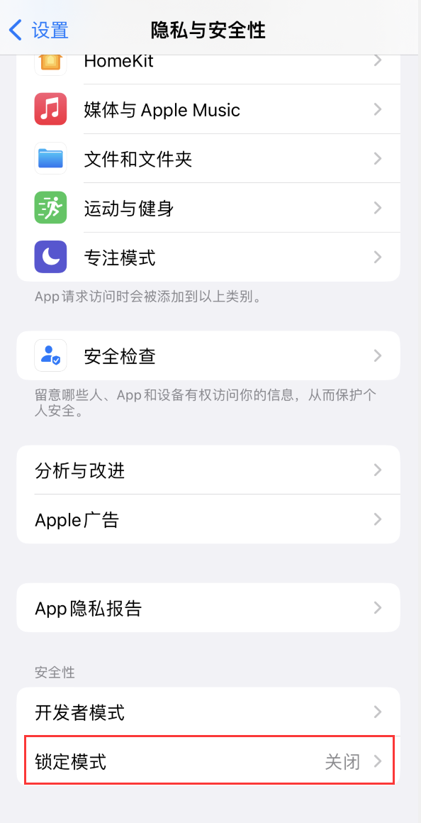 乐业苹果手机维修分享iOS 16 “锁定模式”是什么 
